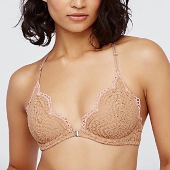 Free People Other - NEW free people slow dance lace bra nude 32A
